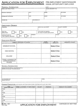 employment applic
